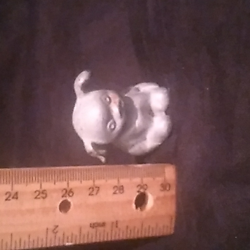 Vintage Cast Iron "Bucki Carbons Ribbons" Gray Advertising Puppy (S1) - Picture 2 of 8